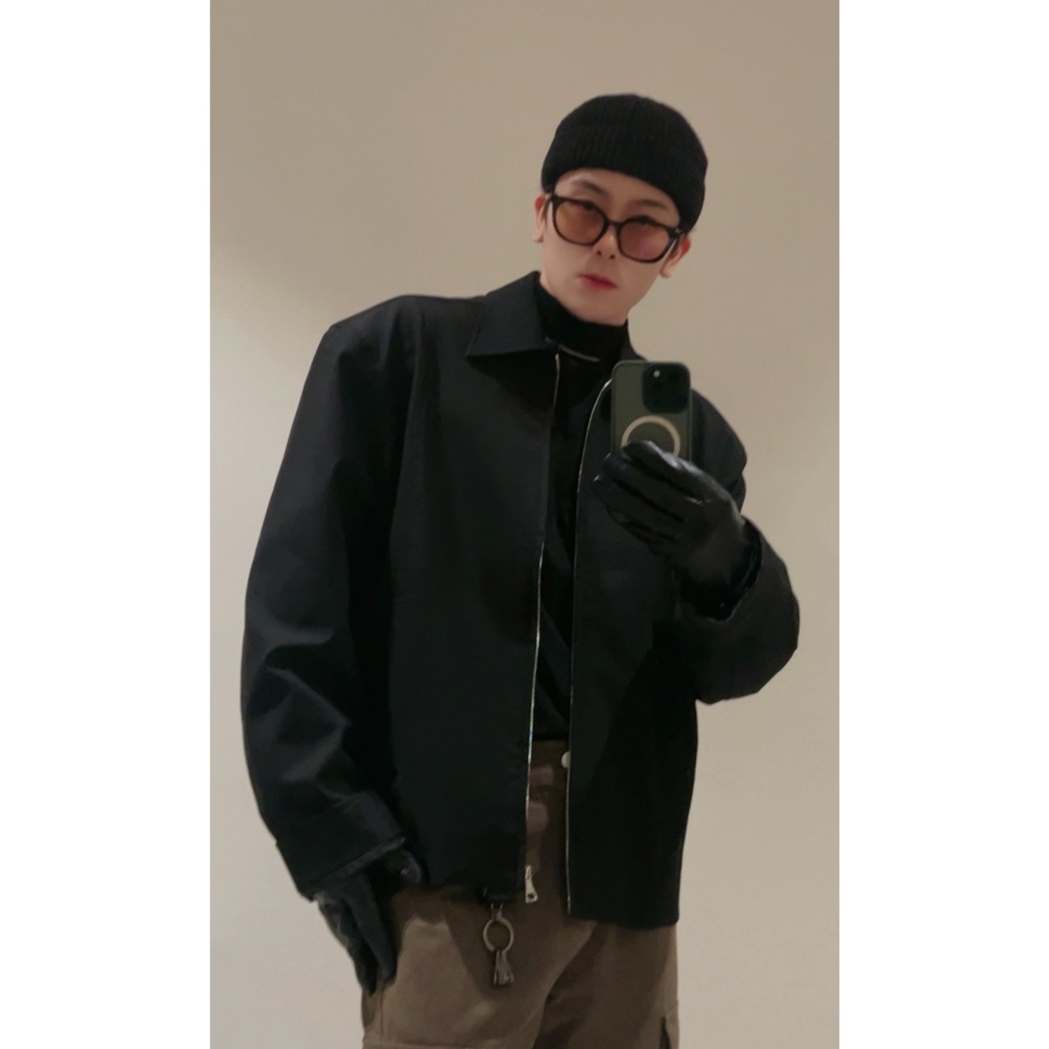 【MBH】高级翻领斜纹立体裁剪夹克简版宽松廓形抗皱垫肩休闲外套