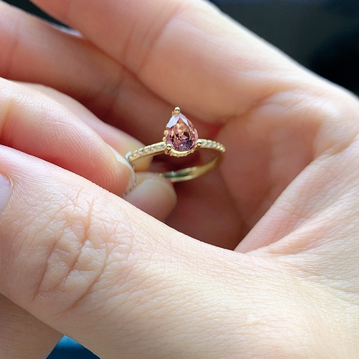 碧玺戒指银S925镶嵌纯天然