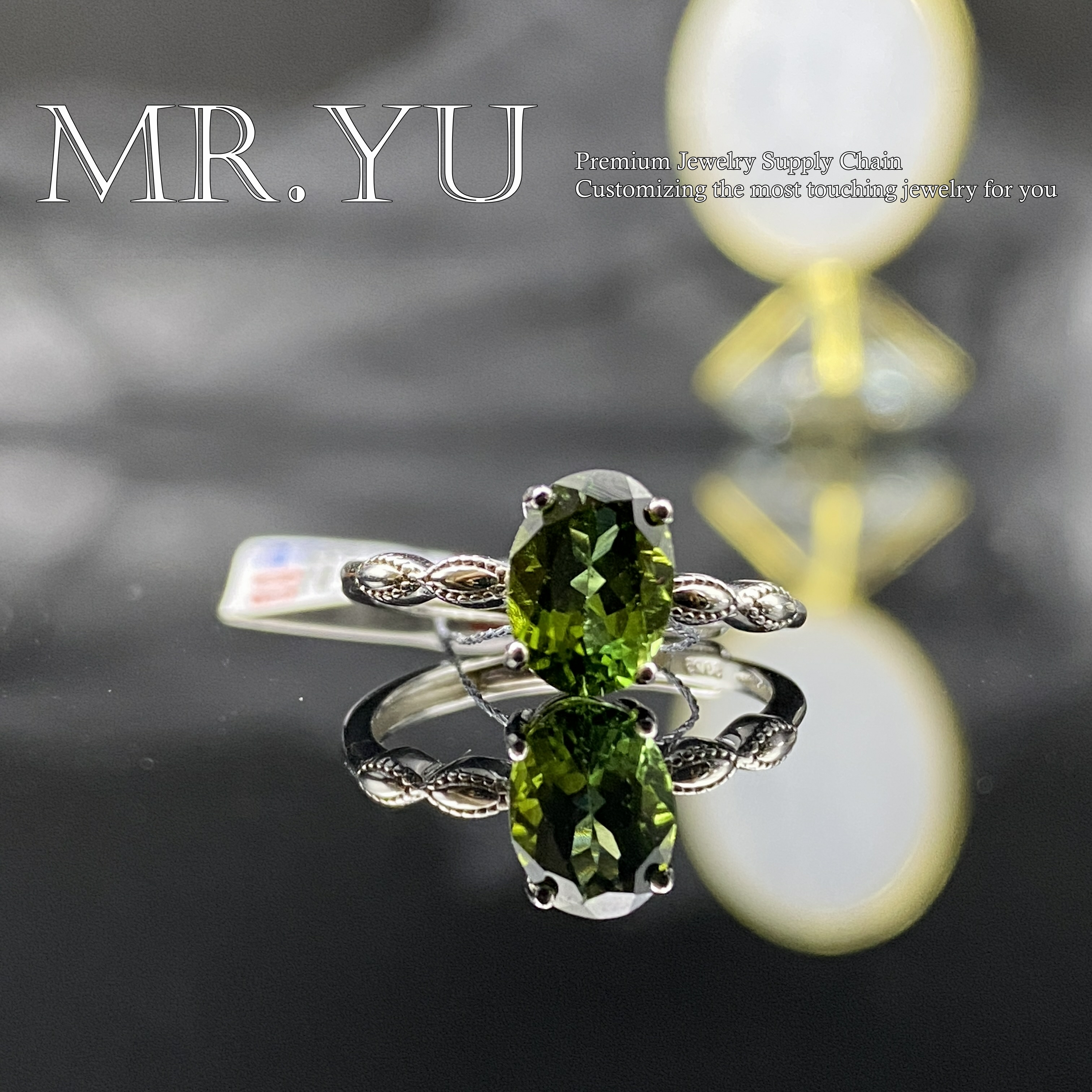 天然碧玺s925银戒指气质轻奢时尚复古经典简约小众开口戒指bx222