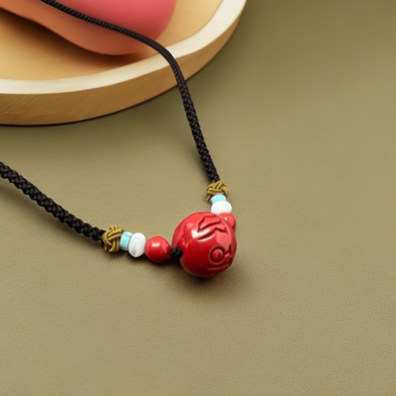 含辰砂工艺品【叶子自产自销】叶子同款六字真言项链吊坠