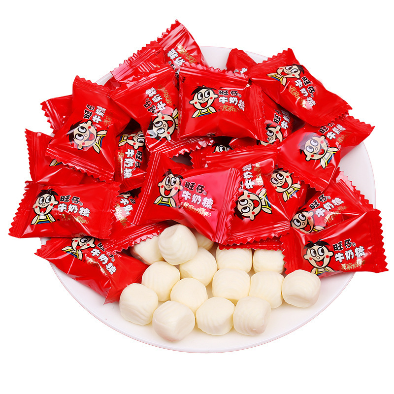 旺旺旺仔牛奶糖果批发牛奶糖果婚庆礼208g散装儿童小零食结婚喜糖