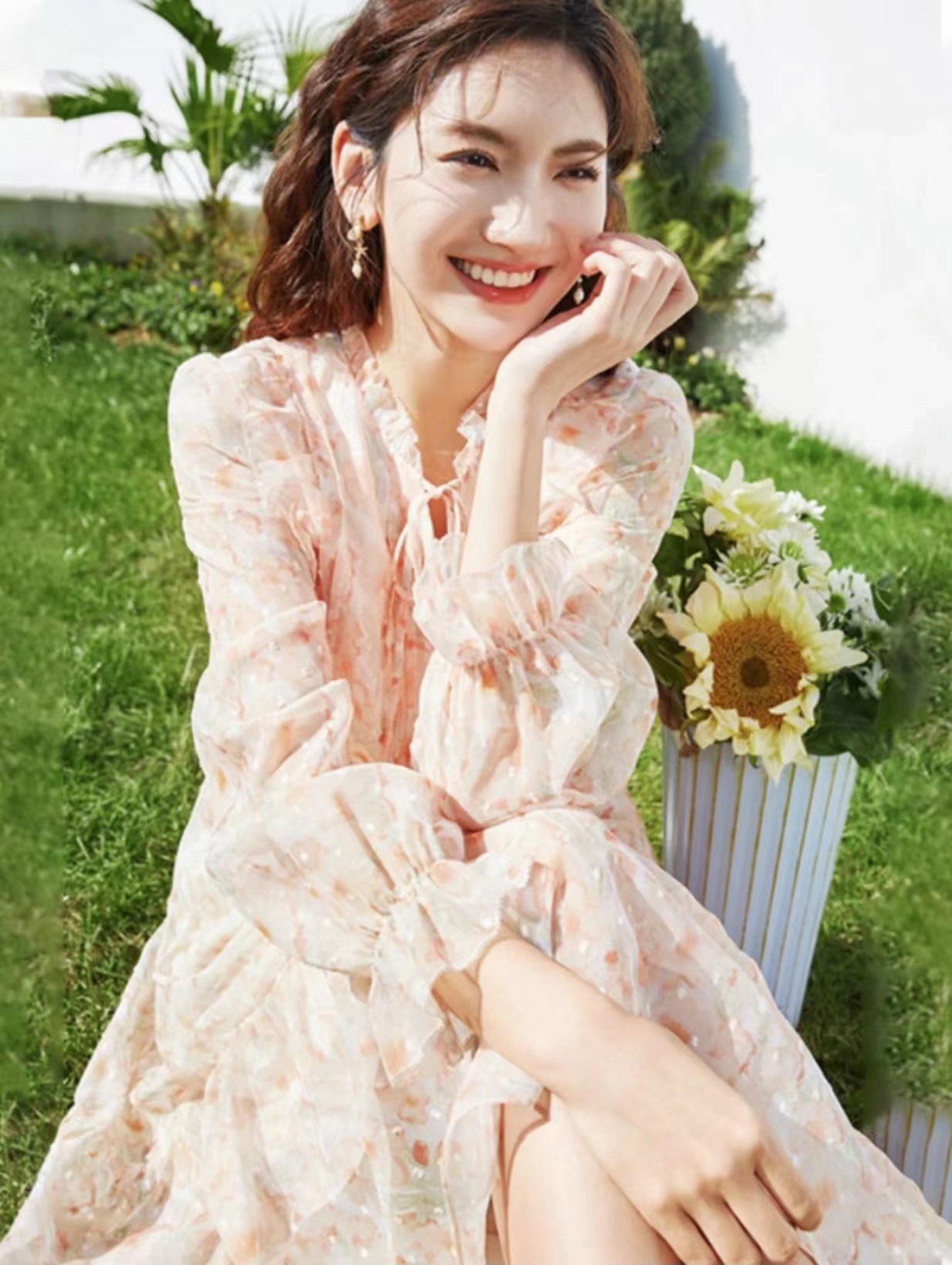 娜姐轻奢女装/3514中长款棕色三叉裙