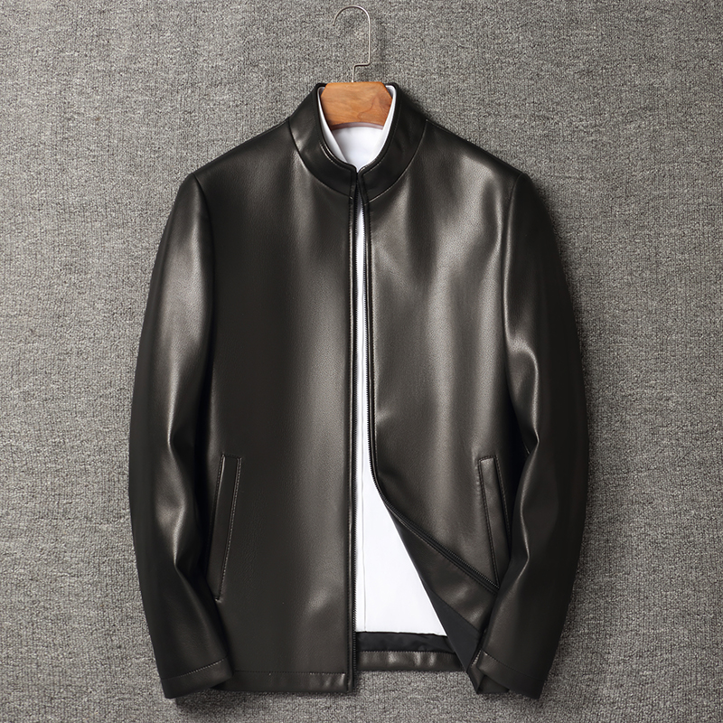 KAISER/凯撒男士超薄皮衣休闲立领百搭夹克修身时尚韩版商务皮衣