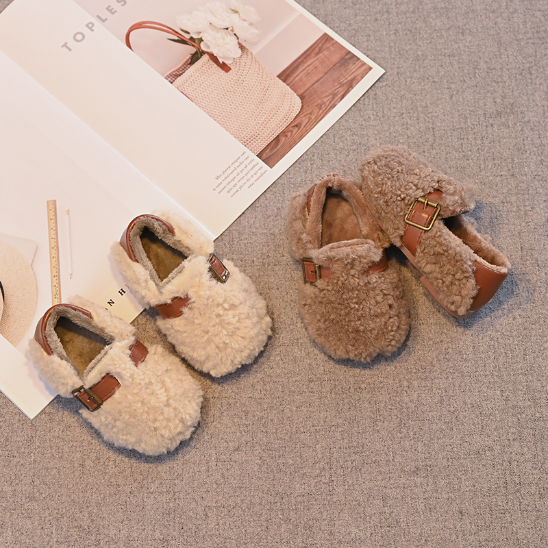 誉回力女童毛毛鞋2023冬季新款儿童鞋子女孩公主棉鞋二棉加绒宝