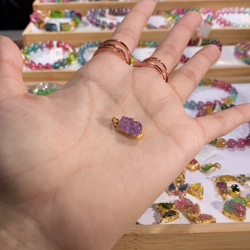 【闪购商品】碧玺多样性发货吊坠18K金镶嵌