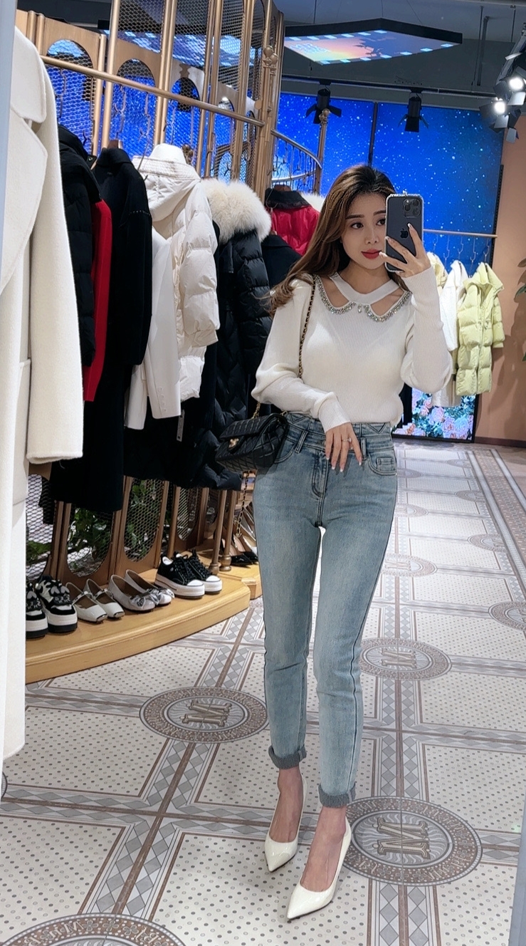 冬季新款高腰小脚裤