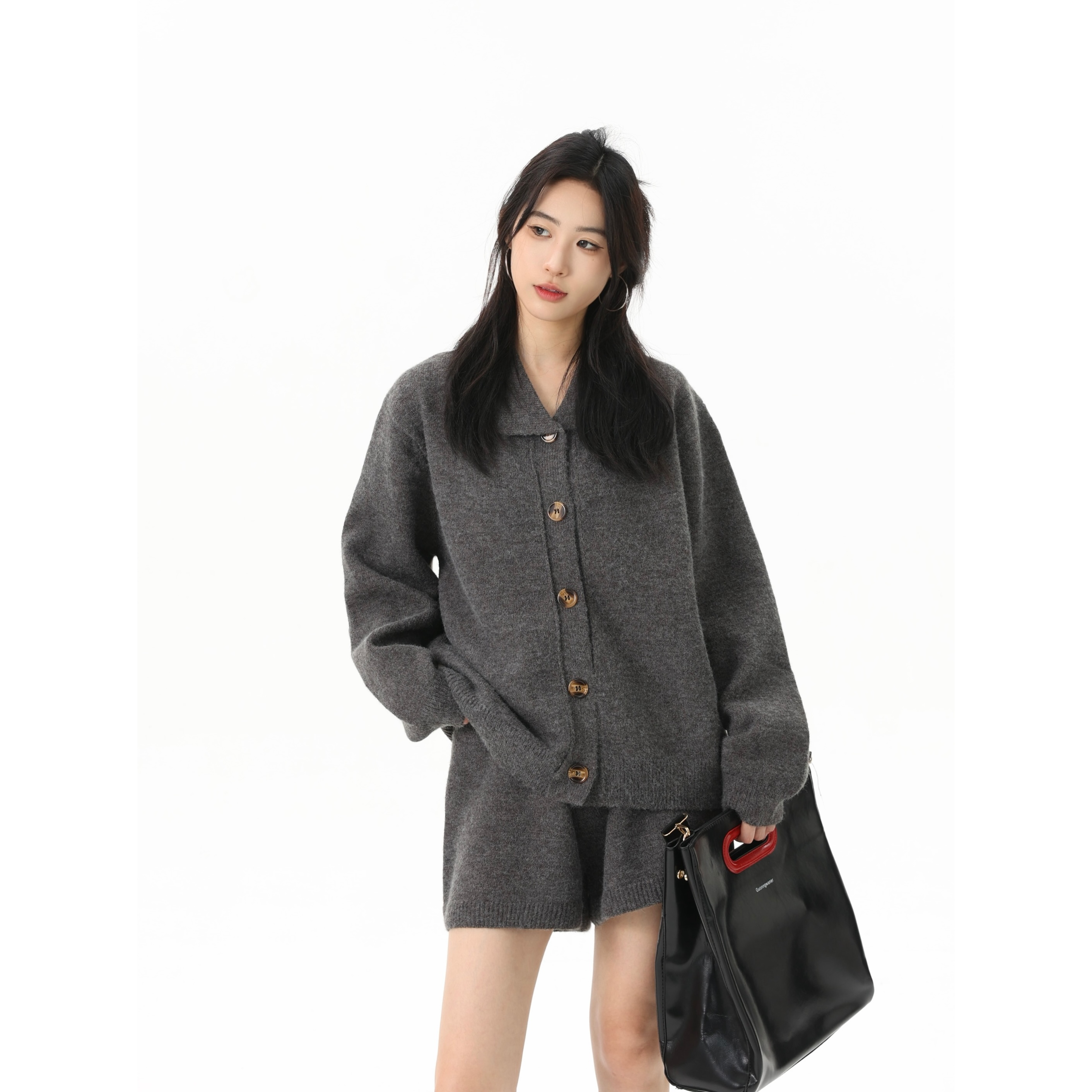 小阿雯 DEEZY【灰色千金】针织套装