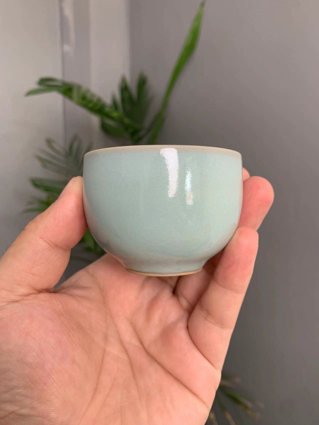汝官窑原产地汝瓷高端茶器天青釉罗汉杯