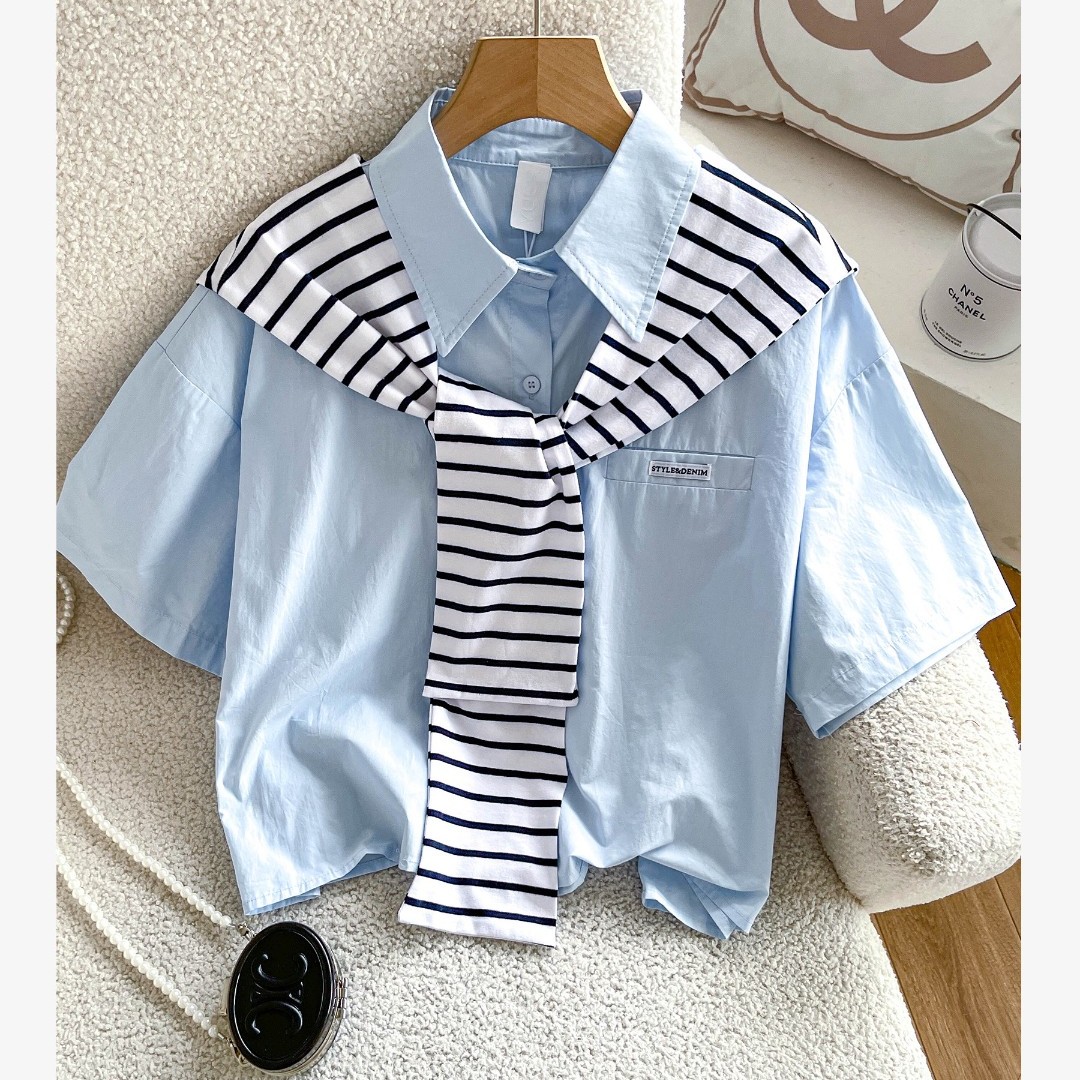 春夏洋气女士法式衬衫 短裙 时尚韩版 甜美 网红款 