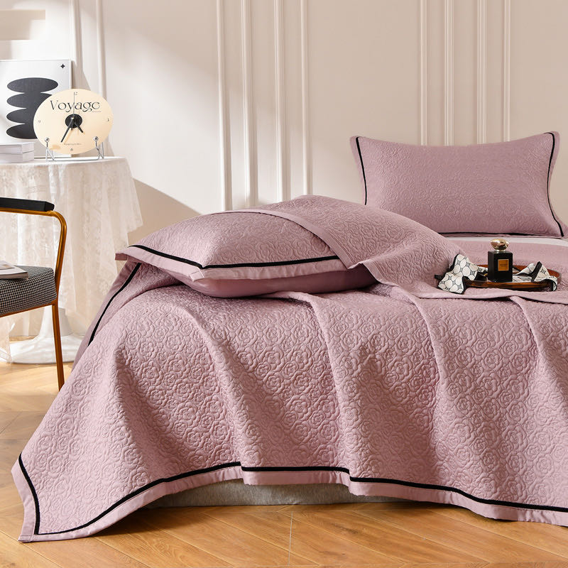 轻奢砂洗双面莫代尔天丝夹棉床盖三件套