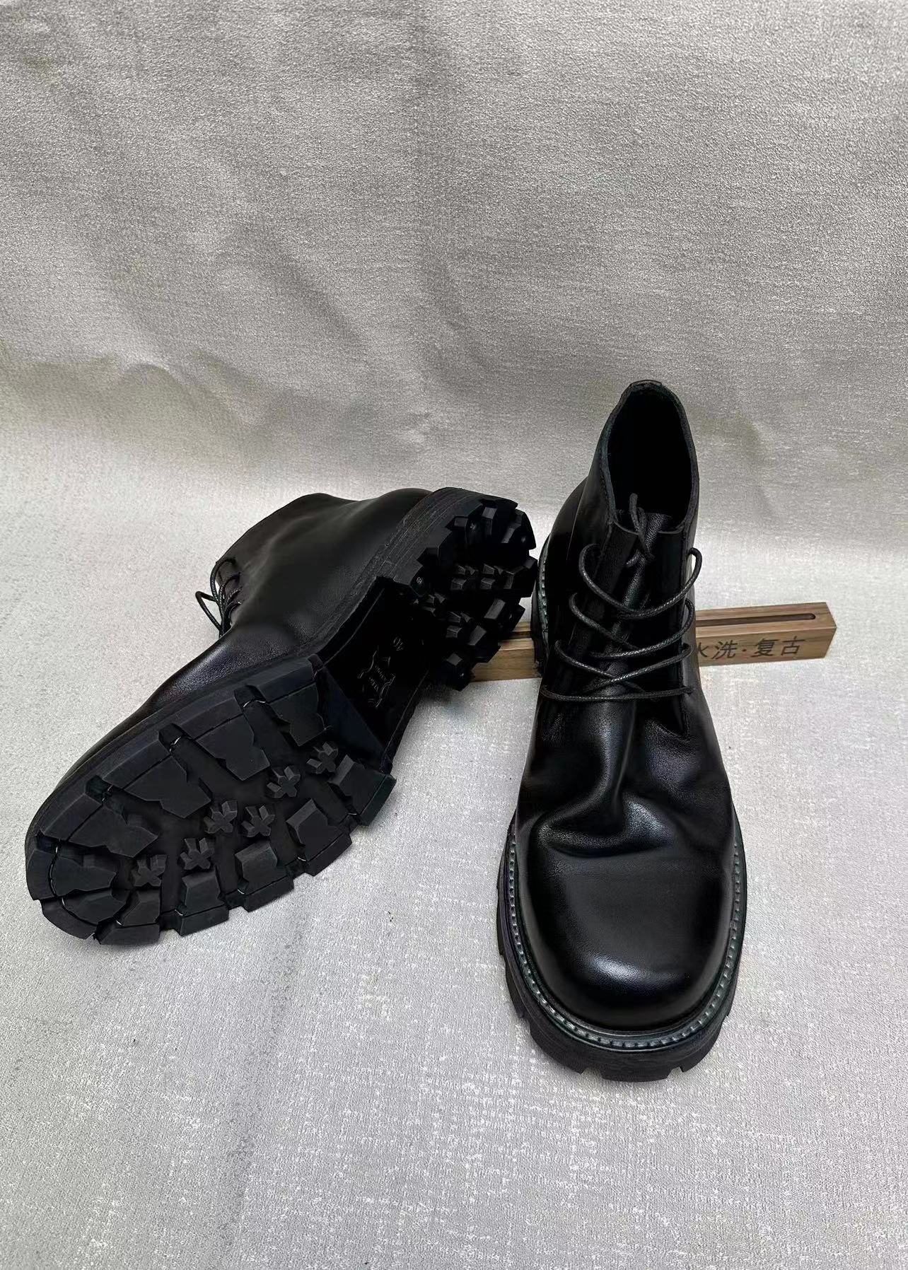 马丁靴沙漠靴中帮靴男鞋时尚百搭休闲男皮鞋男鞋皮鞋靴子水洗系带