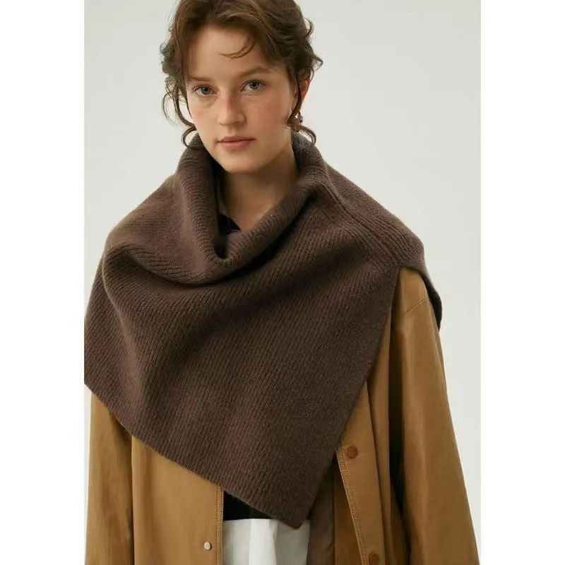 红色美拉德披肩套头针织围巾女秋冬款时尚不规则保暖脖套围脖百搭