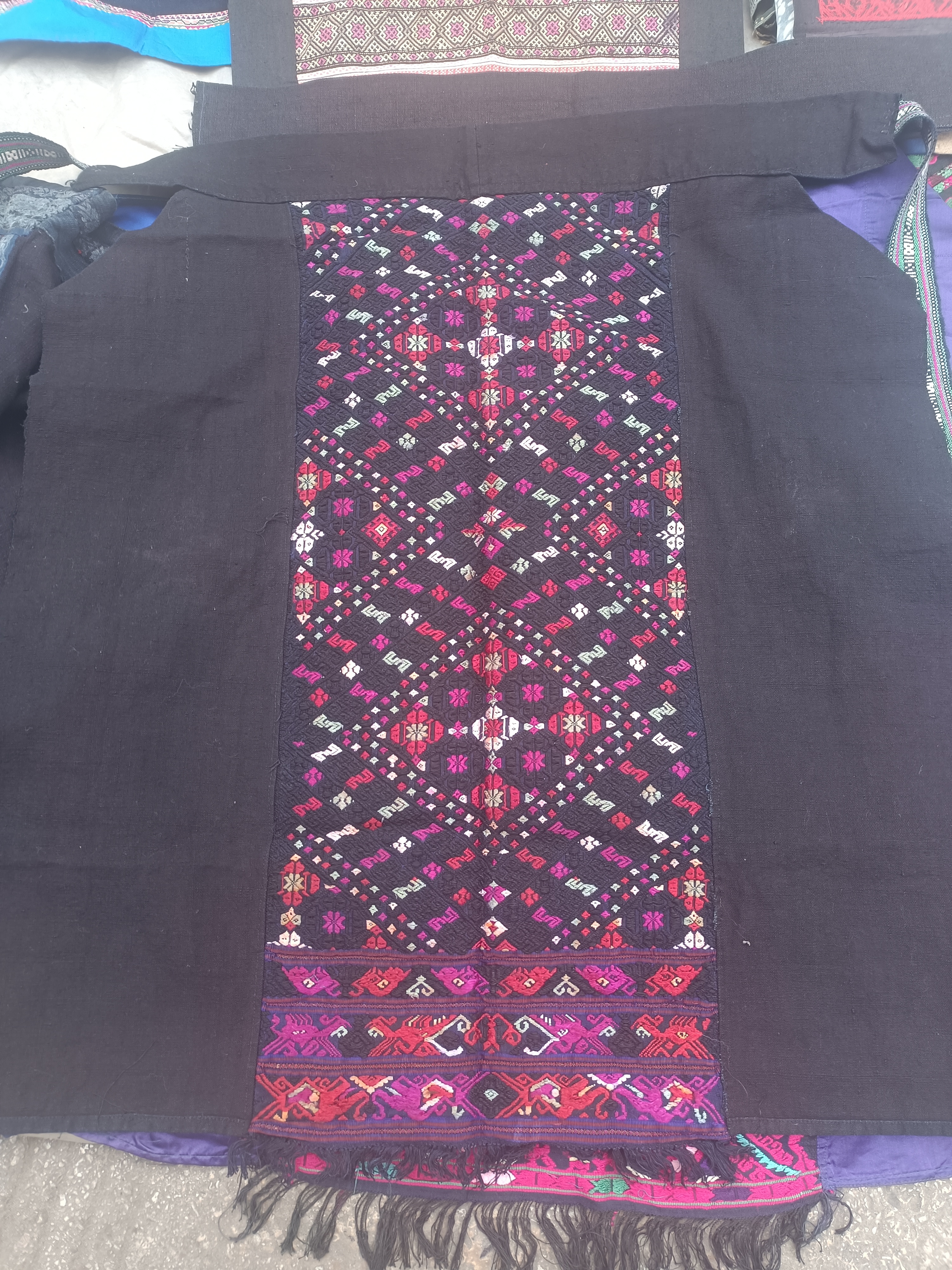 台江手工织锦腰围 手工制作