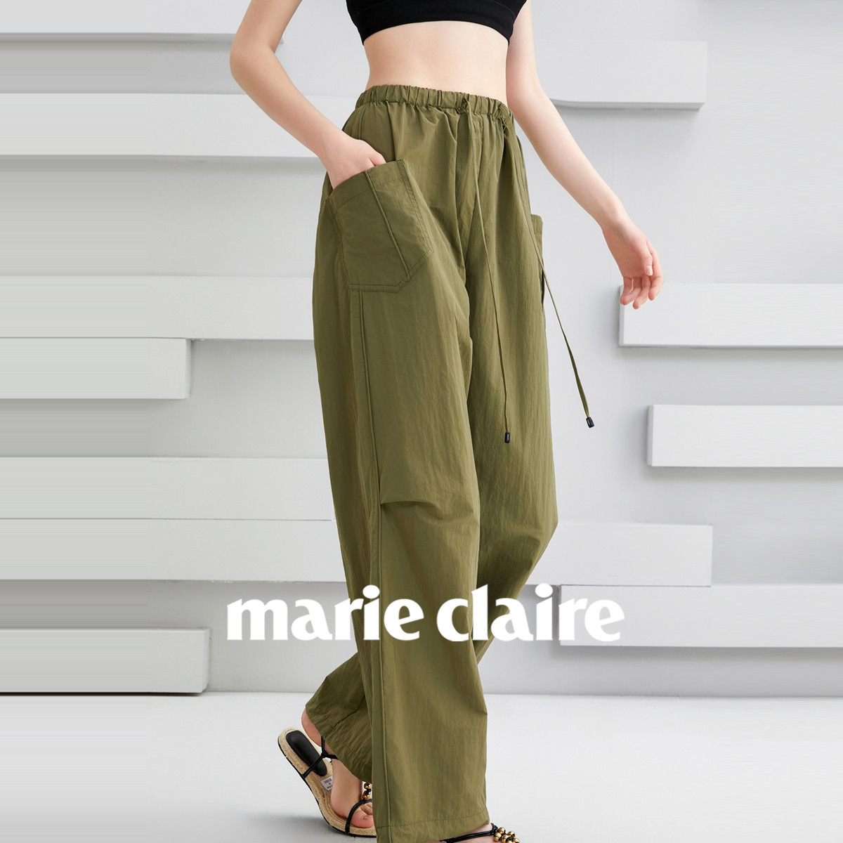 工装裤女夏季薄款长裤2024时尚女裤高级感休闲裤子显瘦阔腿裤