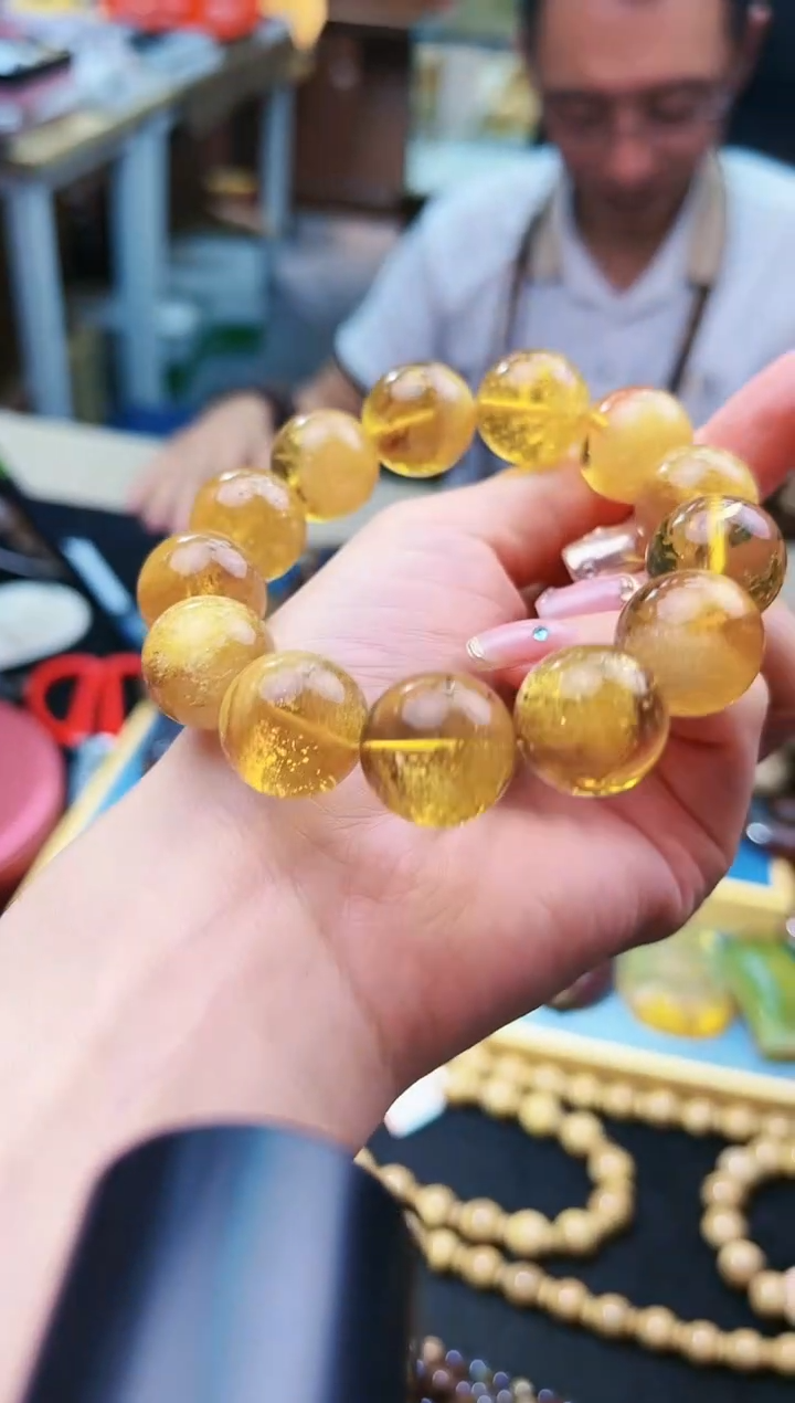 【闪购商品】琥珀手串未镶嵌黄金甲手串 AVZ121517