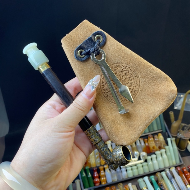 纯手工老式旱烟袋总长17cm（长度可联系客服定制）