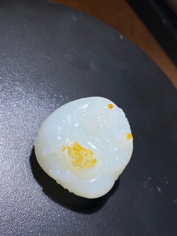 【童子戏佛】和田玉精品挂件53克