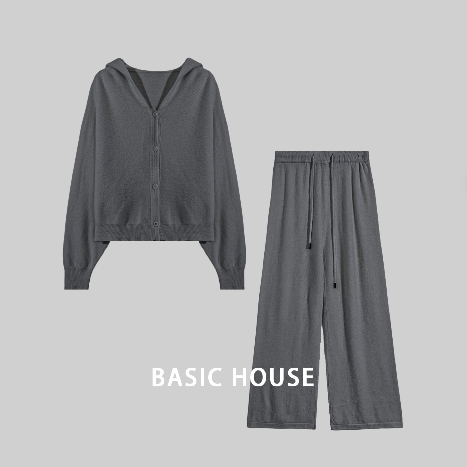 Basic House/百家好显瘦气质轻奢复古套装休闲设计师两件套8352-2