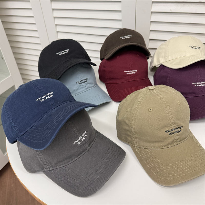 韩版软顶刺绣字母鸭舌帽子女春夏季遮阳防晒帽you wear