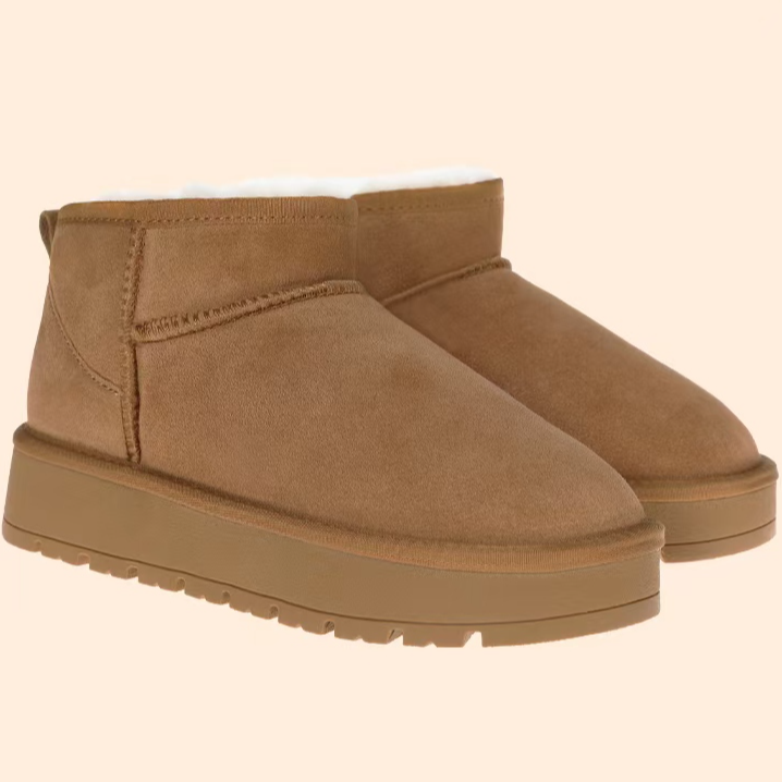 【周冬雨同款mini】雪地靴皮毛一体厚底冬季保暖短靴