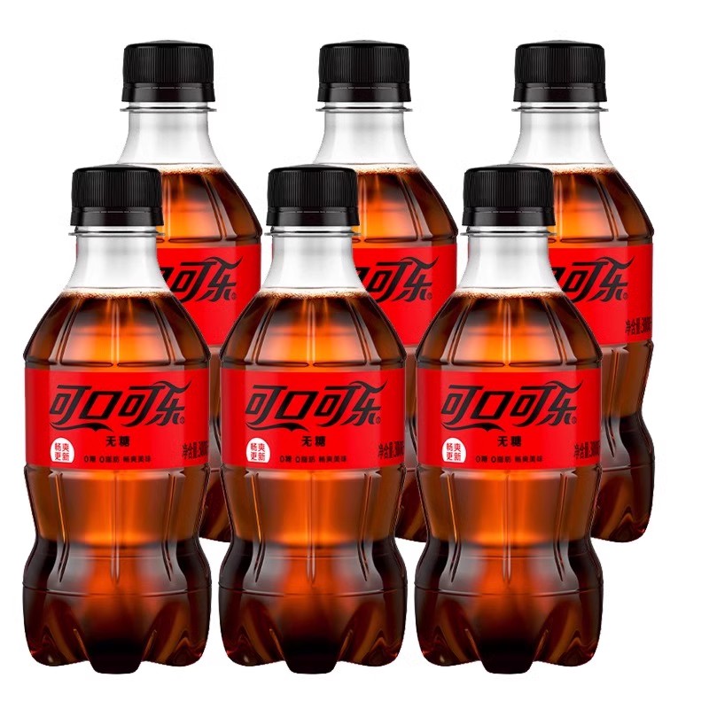 （开张福利）可口可乐零度可乐300ml*6瓶含汽饮料0糖0肪零度汽水
