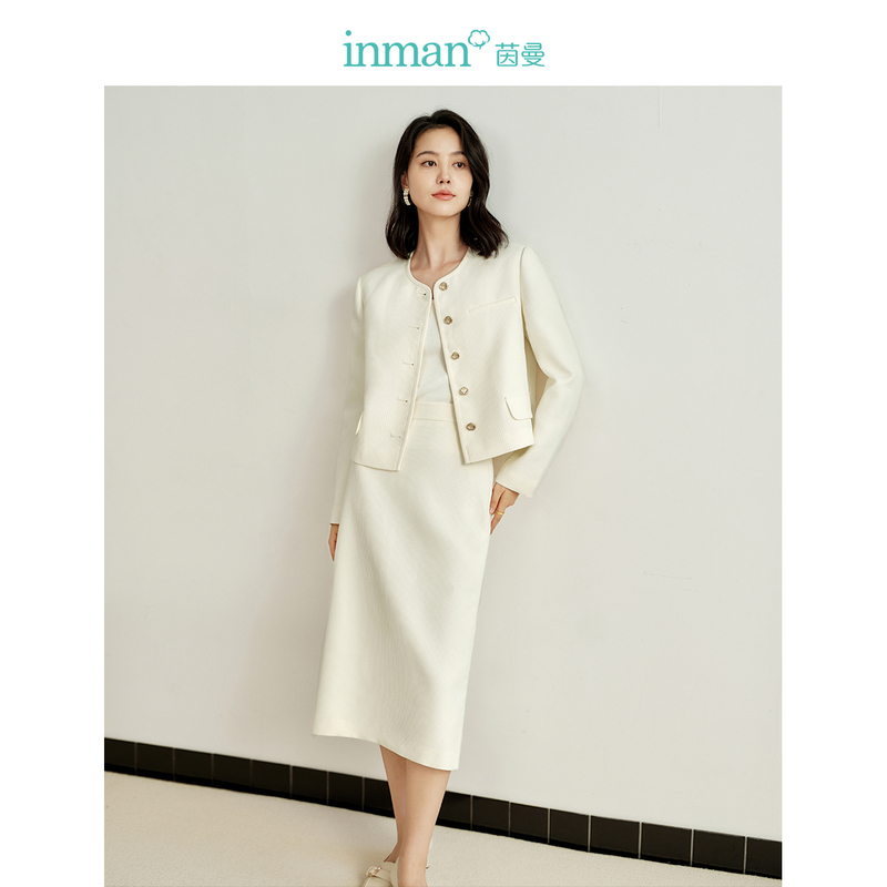 【薄荷曼波】茵曼2024春秋新款女时尚套装两件套气质上衣外套小香风