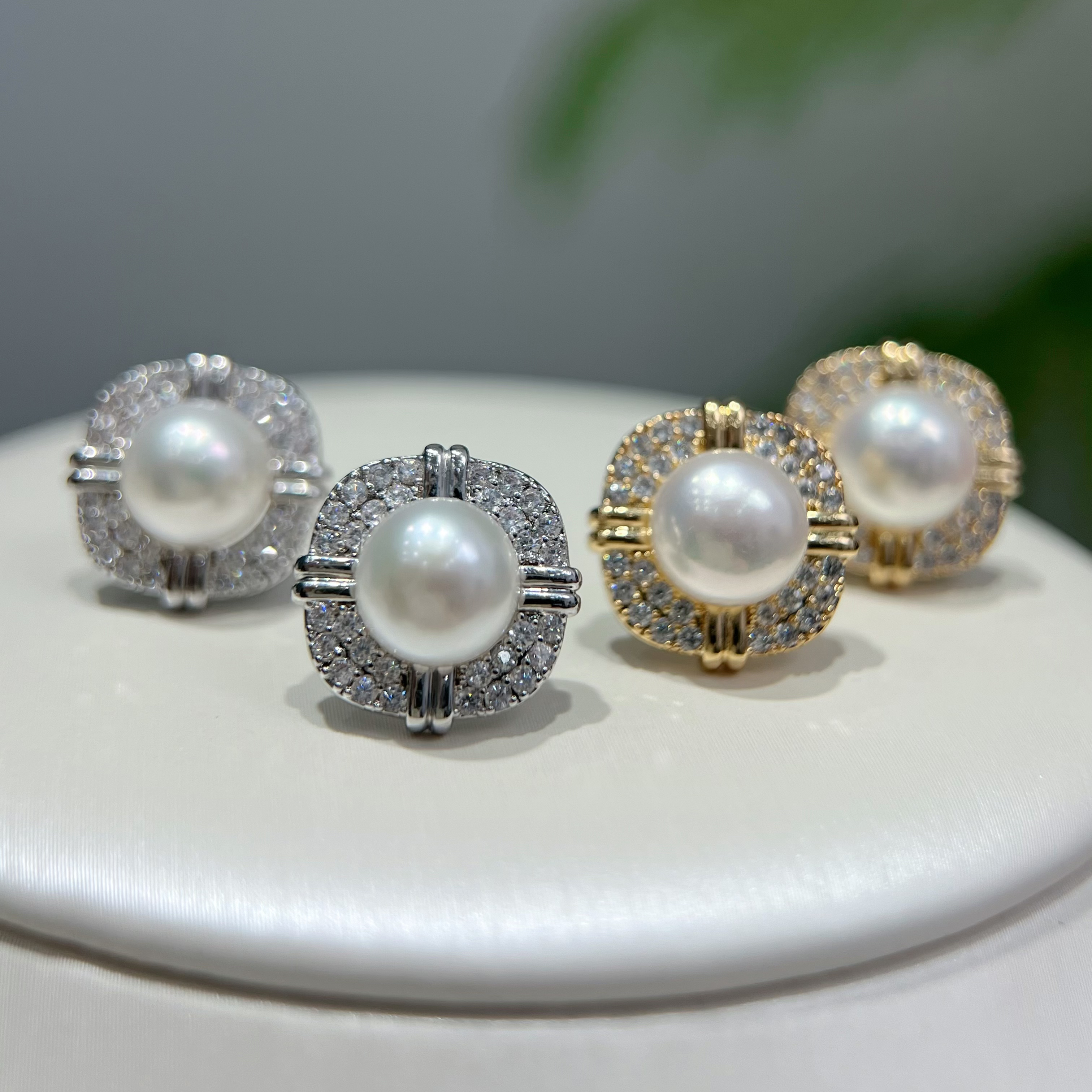 新品淡水白色珍珠耳环女ins潮简约小众耳钉耳饰时尚淡水珍珠耳环