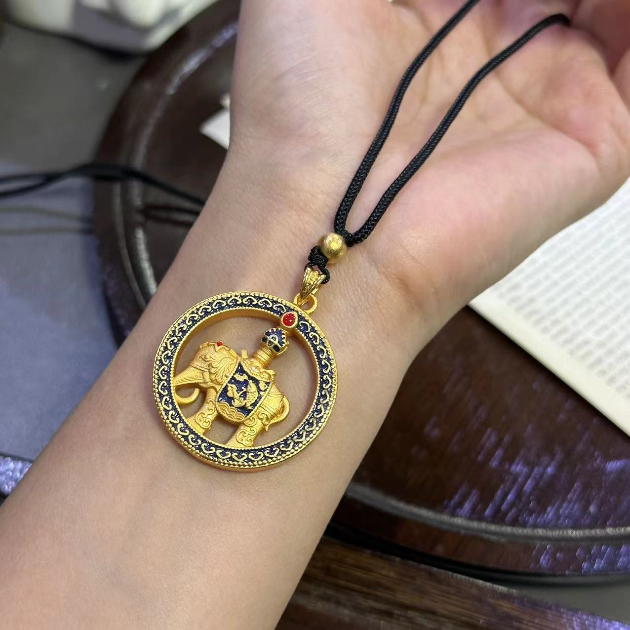 铜合金项链 国风大象时尚项链-3443