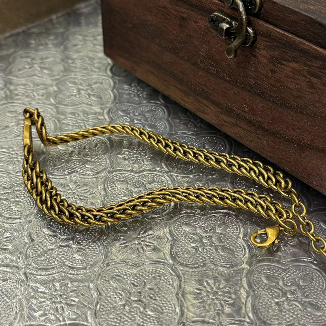 铜合金项链 猪鼻子编织复古项链-66342