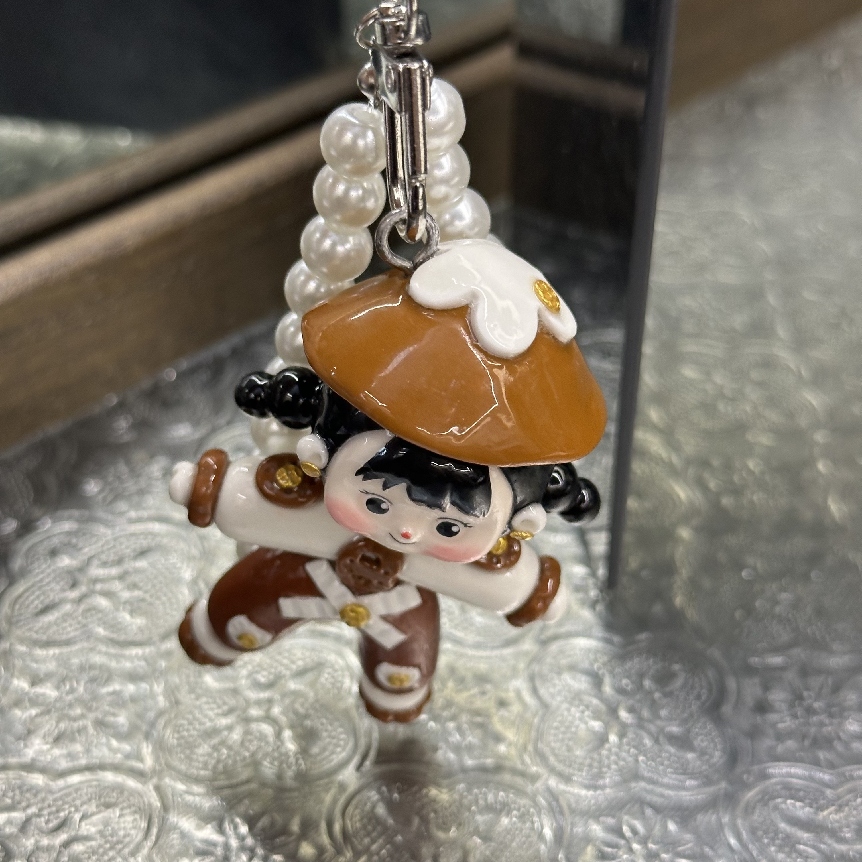 美拉德风劈叉多妹包包挂件钥匙扣-38142