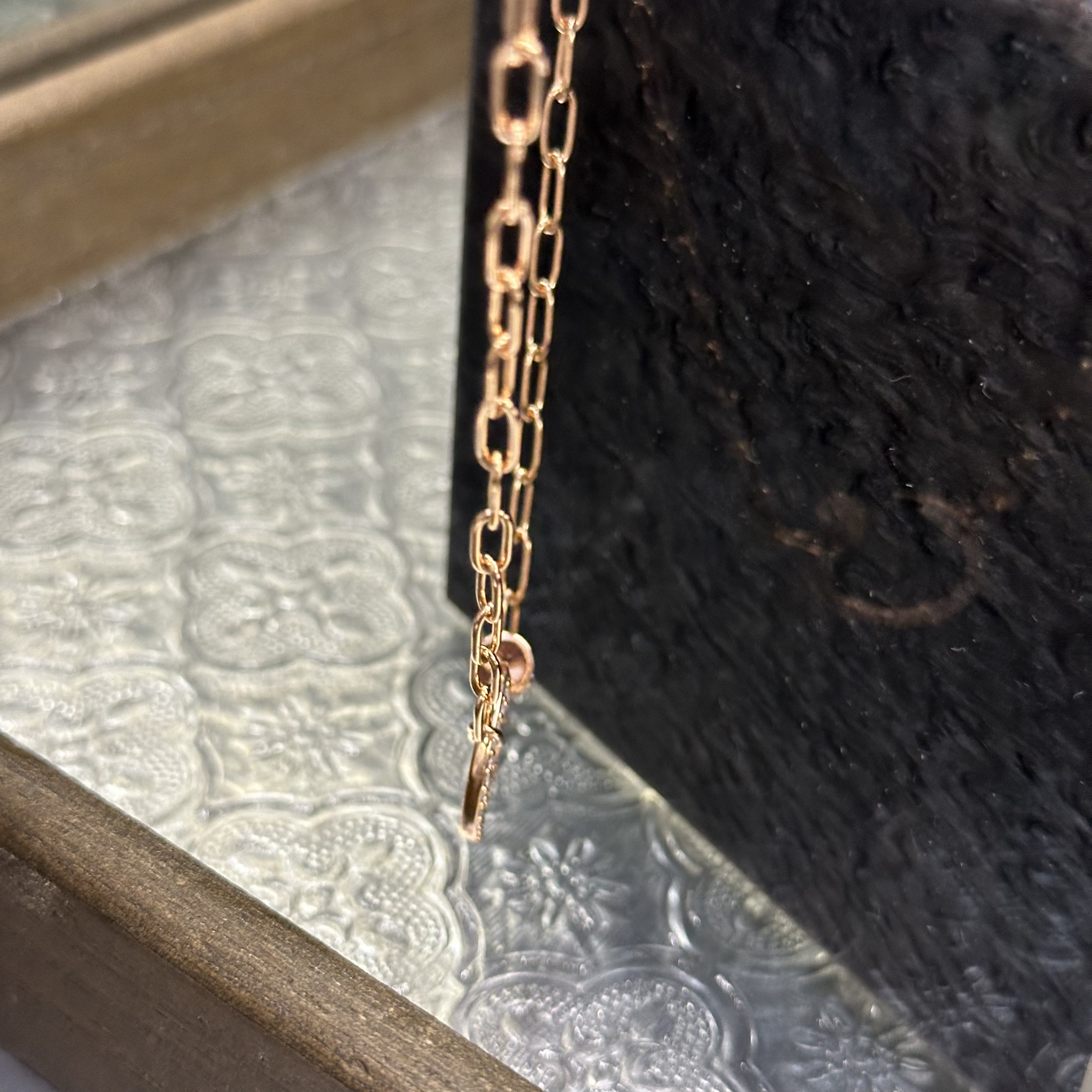 钛钢项链 玫色钉子简约项链-66640