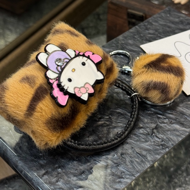 猫咪豹纹包包造型包挂件-38104