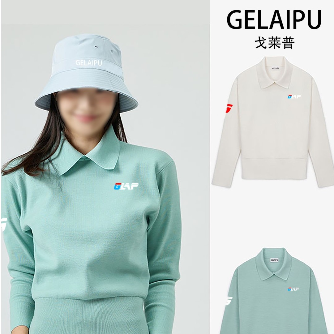 戈莱普新款高尔夫服装女款针织衫时尚韩版翻领修身休闲舒适毛衣女