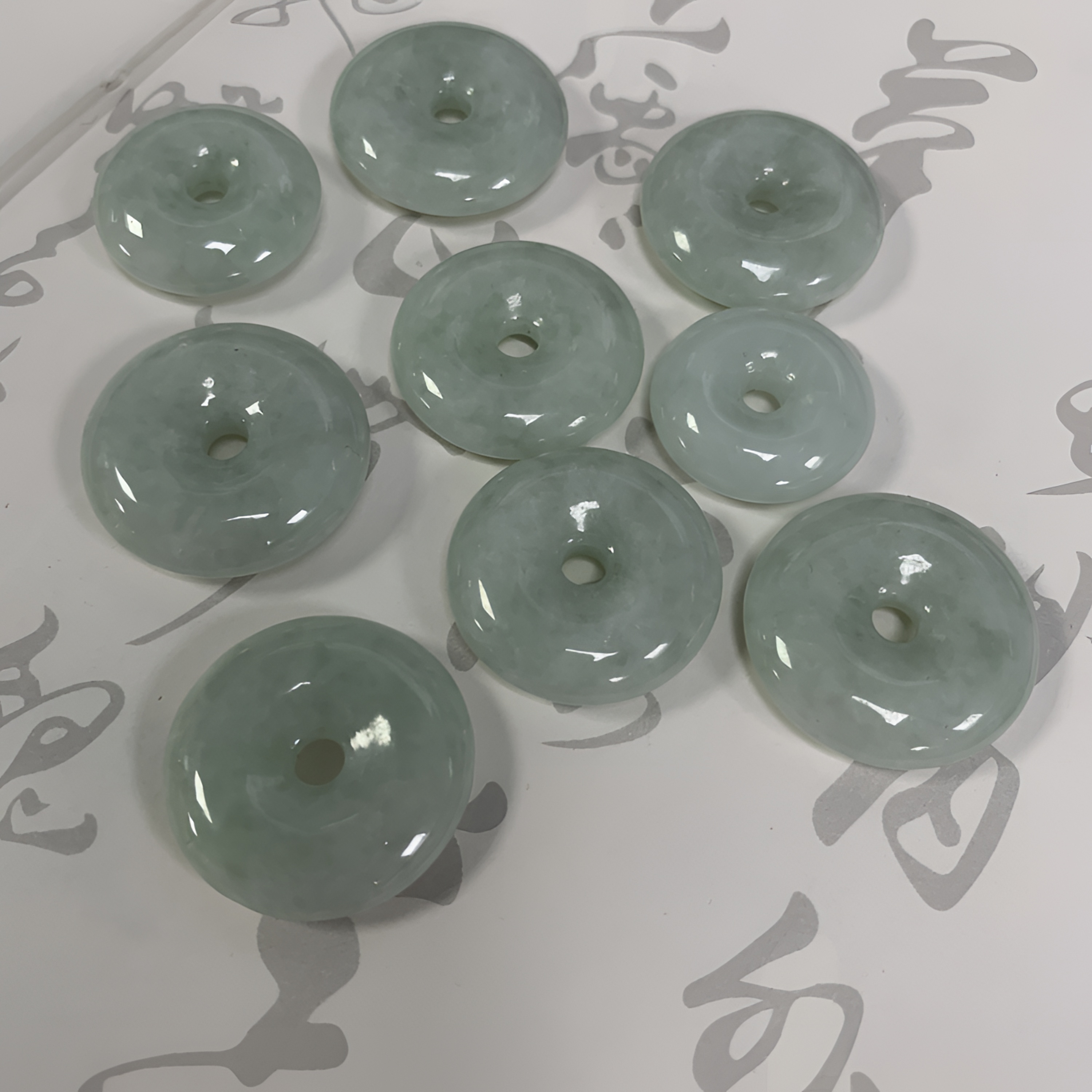 缅甸天然A货翡翠淡果色时尚精致翡翠平安扣素款吊坠-多样性发其一