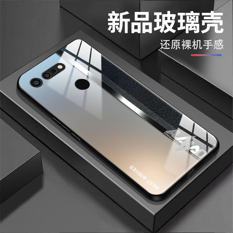 适用于荣耀v20手机壳HONORv20商务简约英文银男防摔玻璃硬壳全包