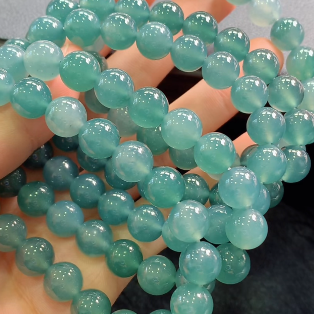 【古古珠宝】“双十二回馈珠“高冰翡翠手串-多样性发其一