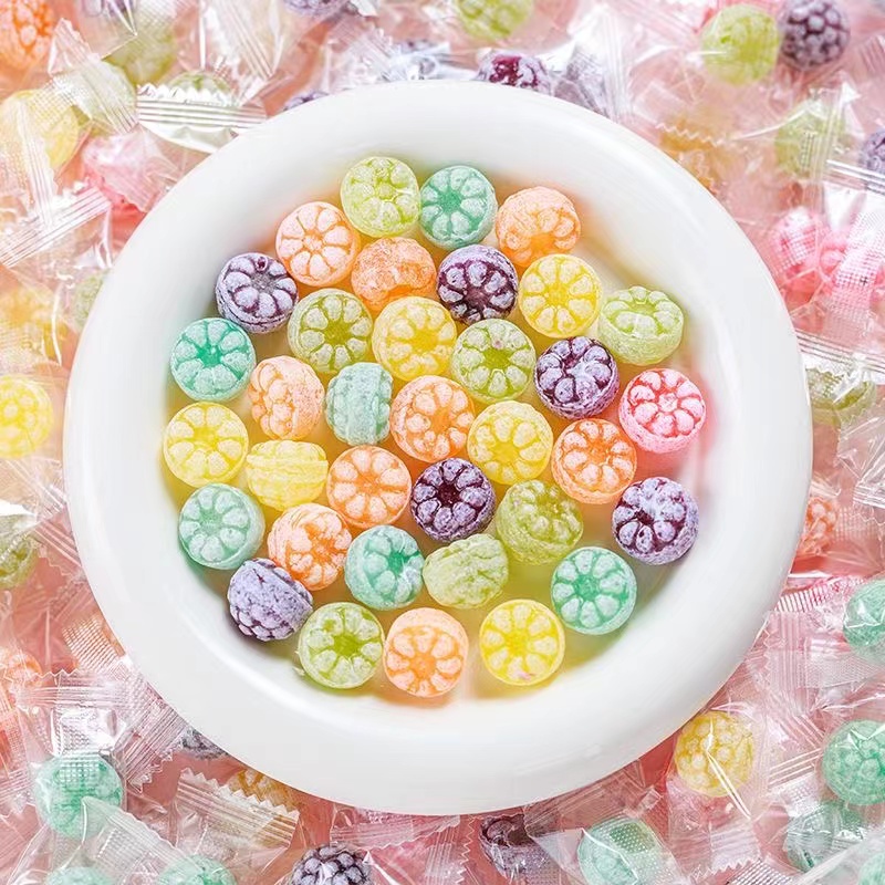 树莓糖花瓣糖多口味水果味硬糖马卡龙糖独立小包装清新香甜聚会糖