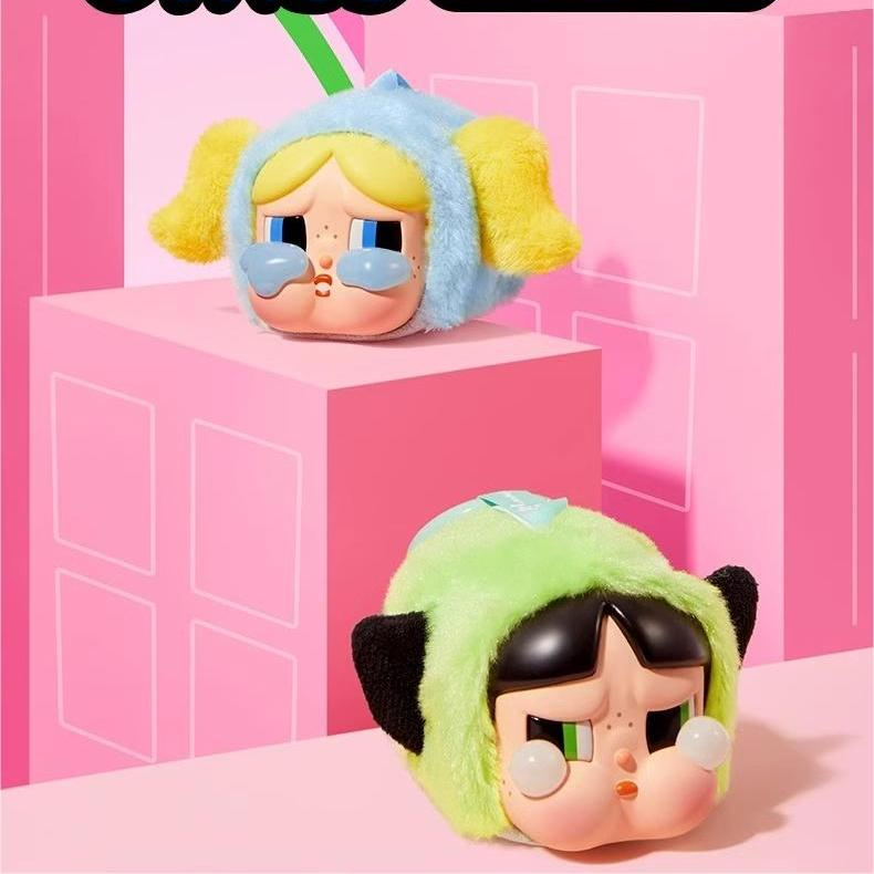 【拆盒】CRYBABY × 哭娃飞天小女警搪胶脸系列毛绒盲盒潮玩可爱挂件