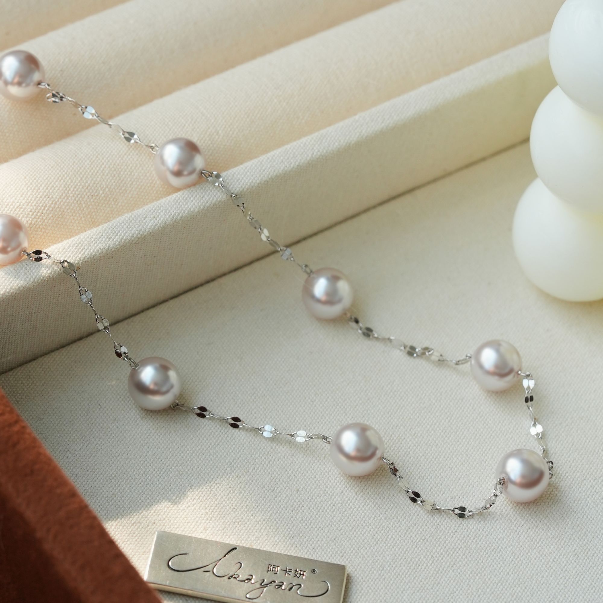 阿卡妍 链子925银 曼塔紫珠嘴唇链满天星项链爆闪气质时尚锁骨链