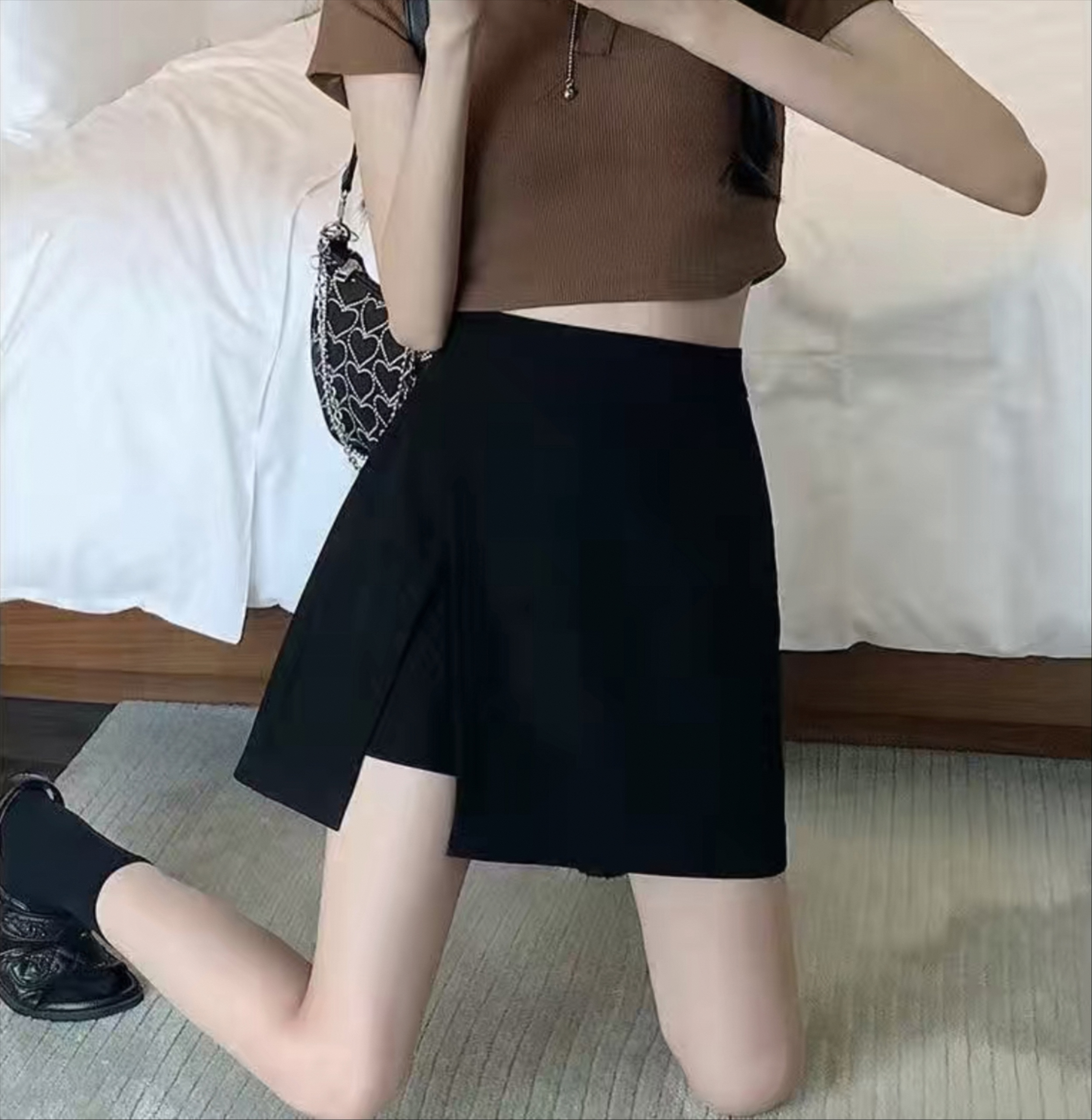 半身裙女夏季防走光短裙高腰百搭显瘦黑色a字裙大码时尚短裙裤