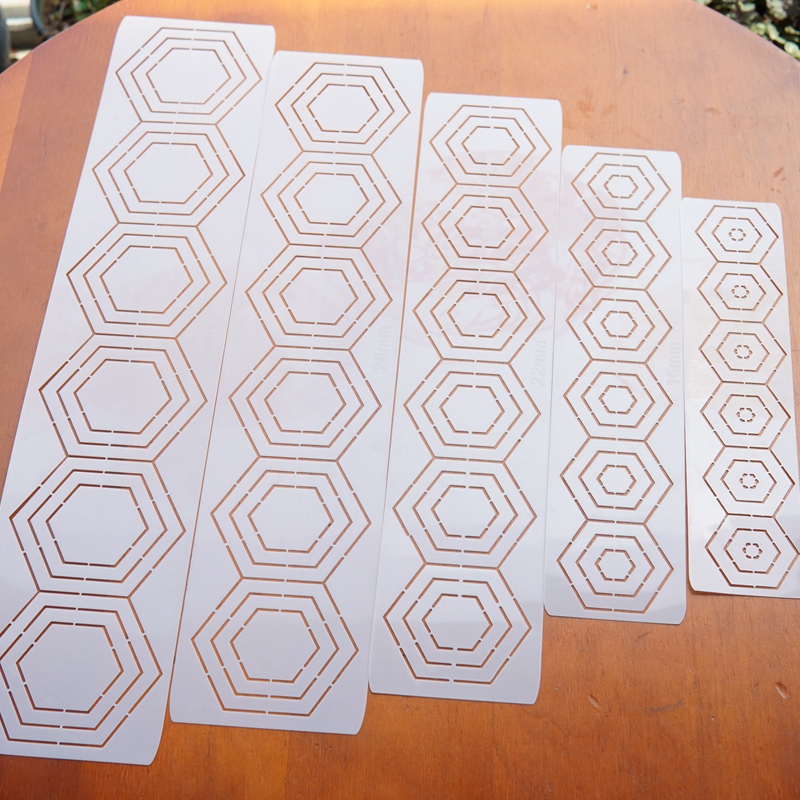 满49包邮 拼布图谱祖母六边形模板 5种尺寸