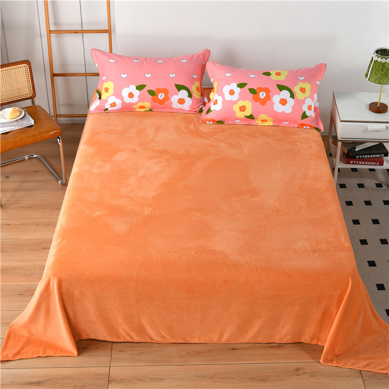 珊瑚绒床单单件冬季法兰绒加绒毯子铺床被单毛毯单人水晶绒1.5米