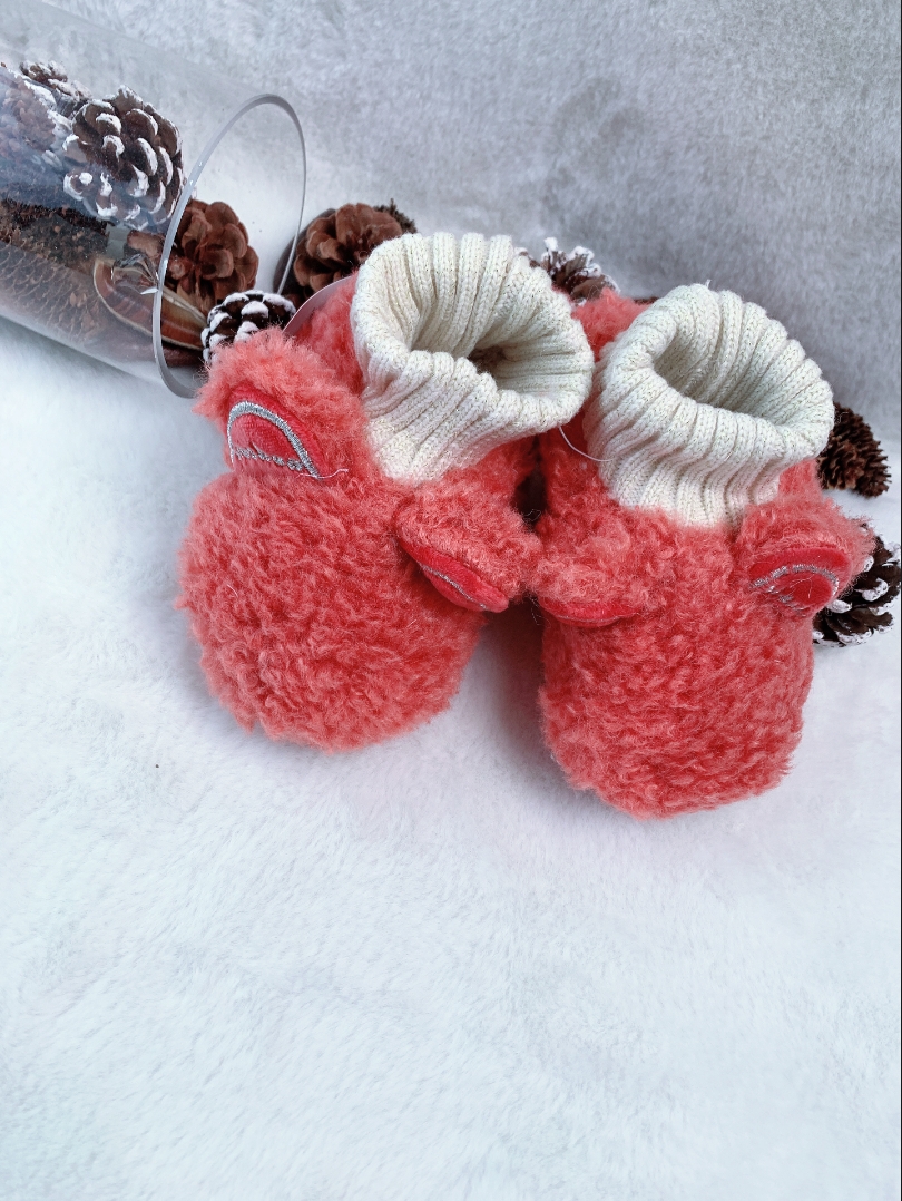 女宝冬季小童加绒加厚棉鞋家用室内家居防滑保暖儿童毛绒鞋YR025