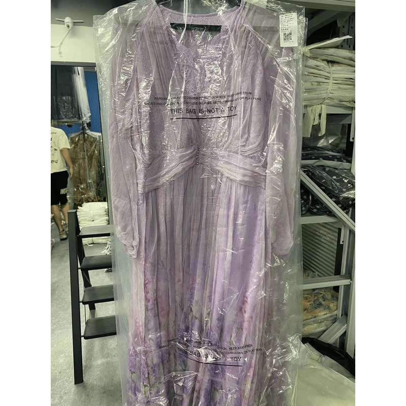 【紫色-禾枫表弟】重磅100桑蚕丝夏季连衣裙裙子Q24172