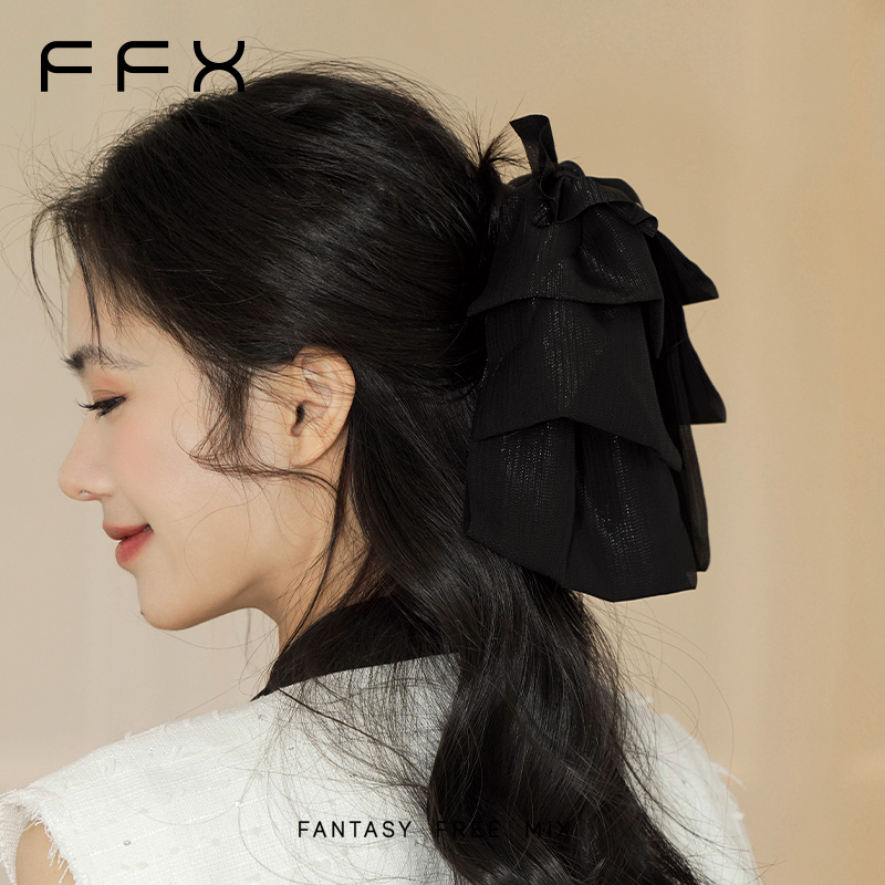 弗弗西FFX【初见】闪闪蝴蝶结抓夹女简约气质发夹超仙优雅法式发饰