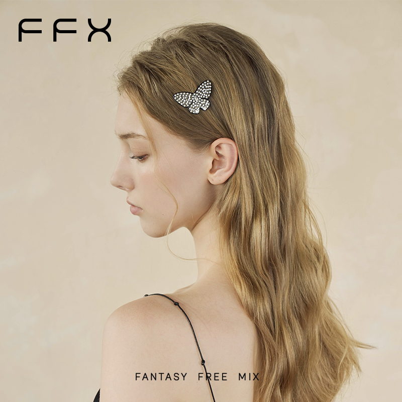 【曾梦雪同款】FFX【星辰蝶海】高级醋酸板材满钻超闪轻奢边夹