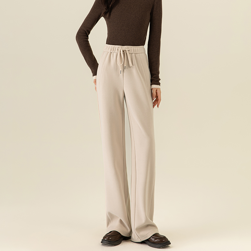  84500垂感显瘦休闲裤秋冬新款女装宽松包容性松紧腰阔腿长裤