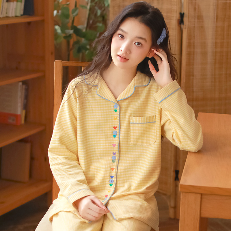 『 奶酪甜心』秋冬女睡衣保暖纯棉磨毛绒布网红风甜美格子家居服