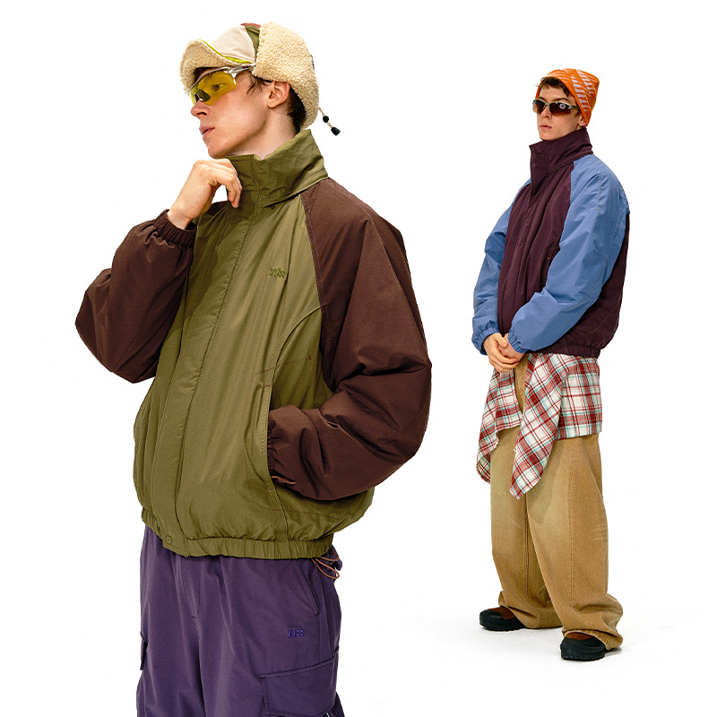NOTHOMME 3m新雪丽立领拼色户外棉服