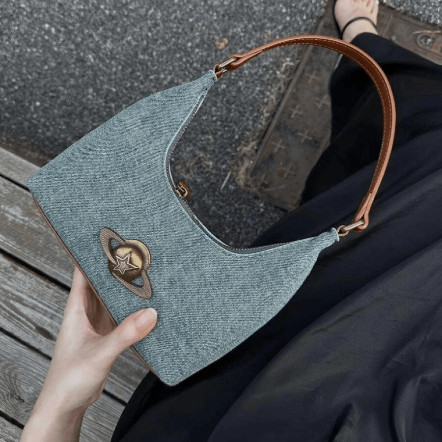 韩版牛仔布小众腋下包包女2025新款高级质感复古单肩包通勤手提包